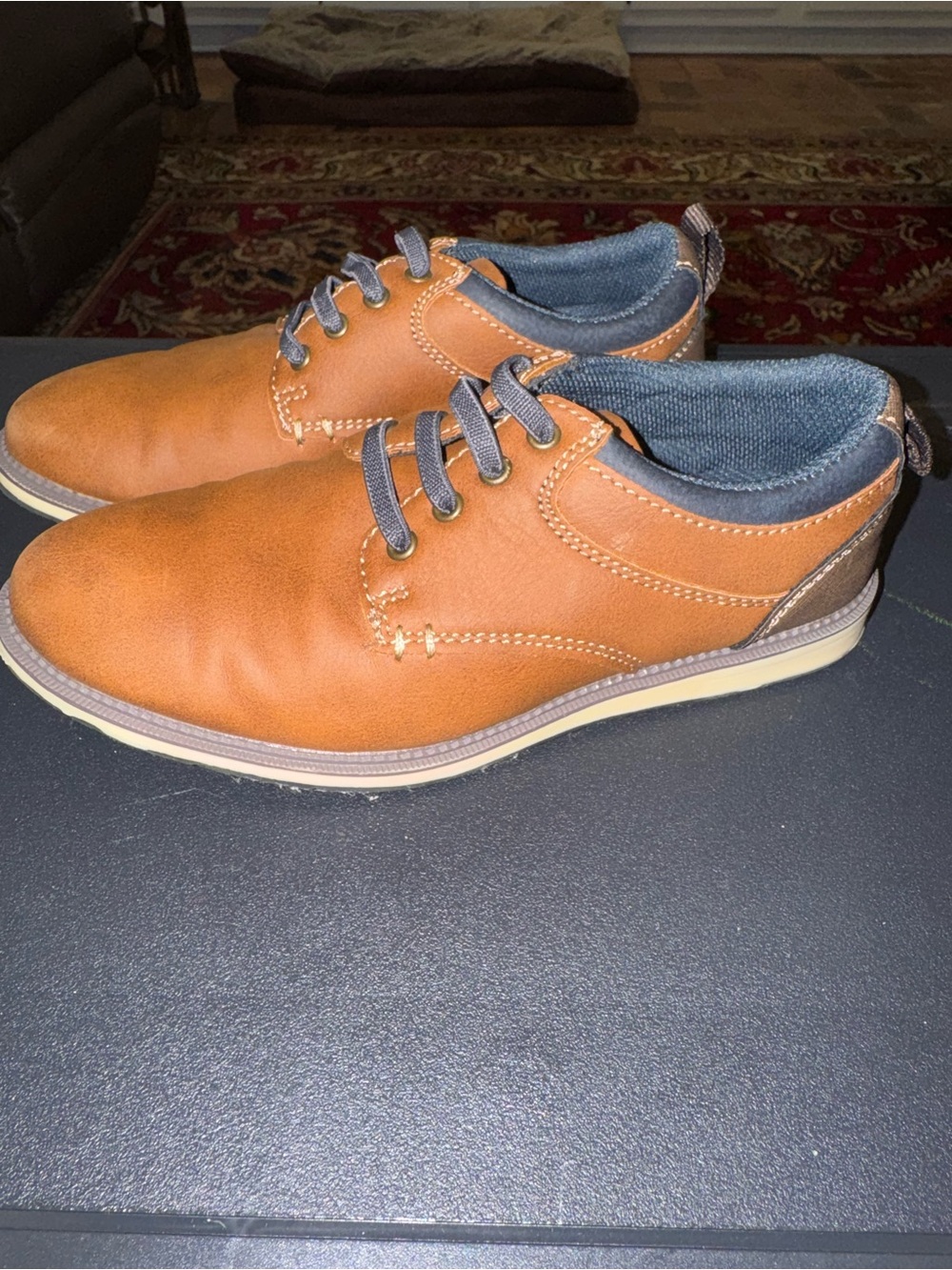 Sonoma Boys' Tan Dress Shoes with Dark Gray Laces